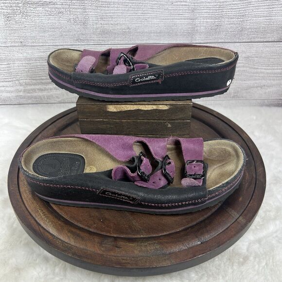 Goletta Women’s Black Purple Colorblock Strap Sandals Size 39 / US 8-8.5 - Picture 9 of 10